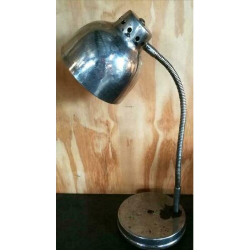 Bureaulampje, metaal, industriëel, vintage
