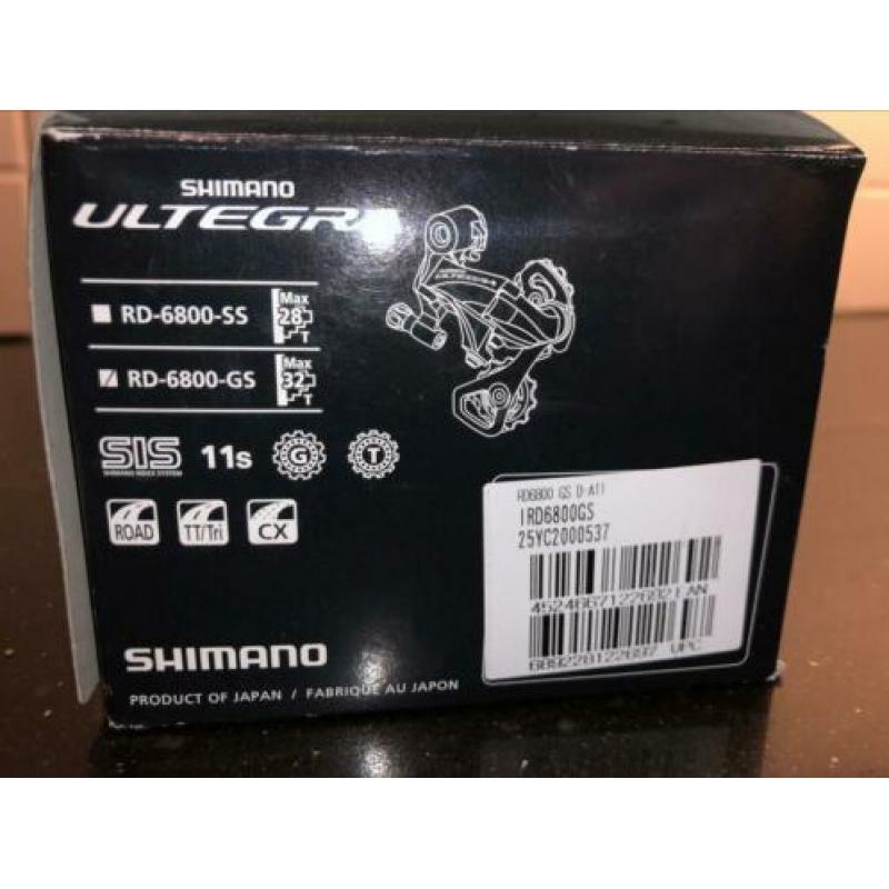 Ultegra 6800 Derailleur Lange kooi!! 250km oud