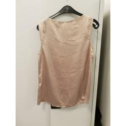 Beige/ bruine glans top met kraaltjes van Steps maat S