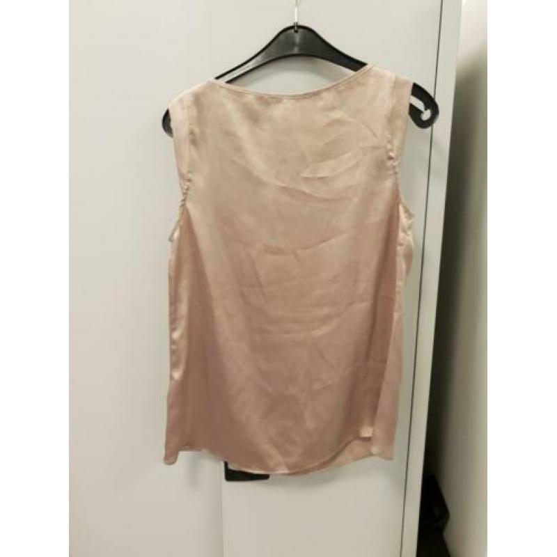 Beige/ bruine glans top met kraaltjes van Steps maat S