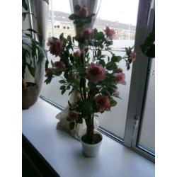 Mooie kunstplant roos groot 90 cm