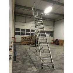 Aluminium verrijdbare magazijntrap bordes bordestrap trap