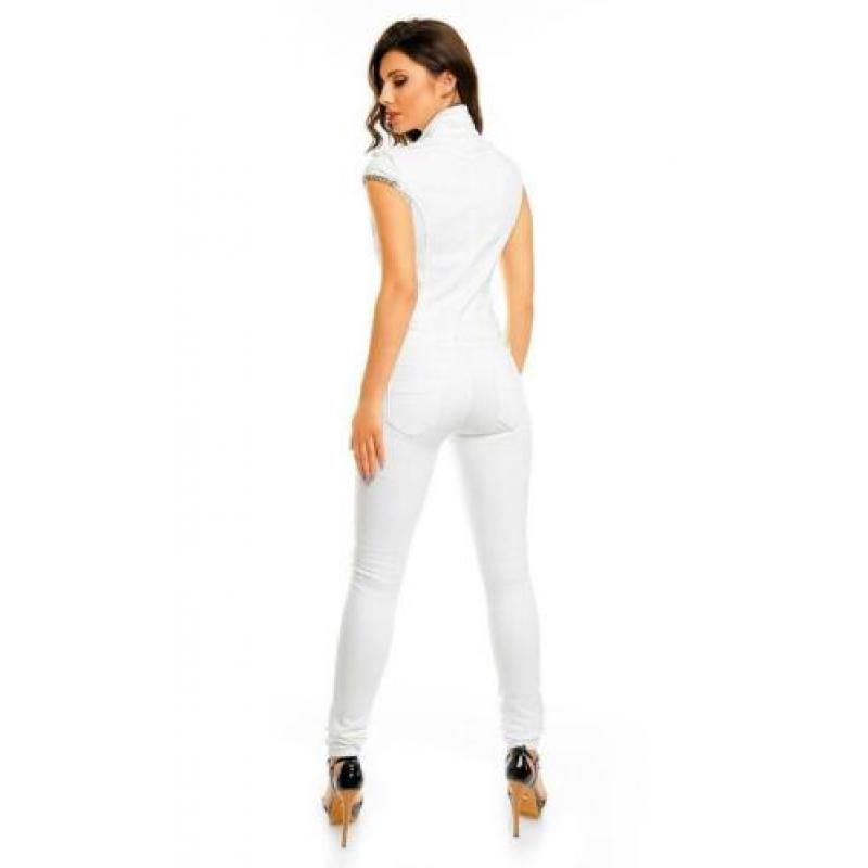 jeans denim jumpsuit wit m 38 l 40 xl 42