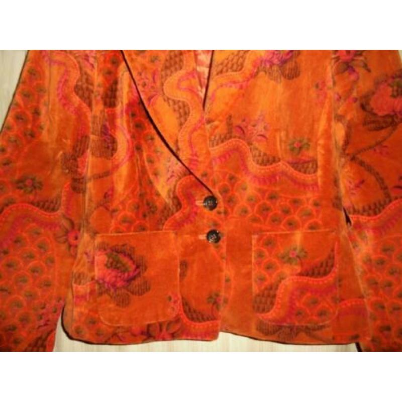 P49) bordeaux roest fluweel zacht jasje josephine & co 36