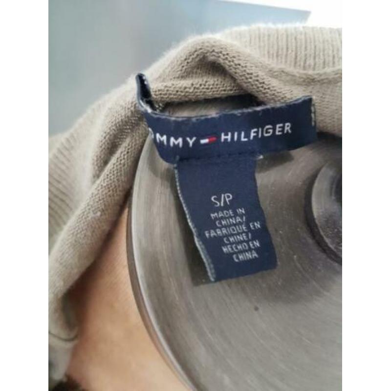 Tommy Hilfiger groene linnen trui, mt S