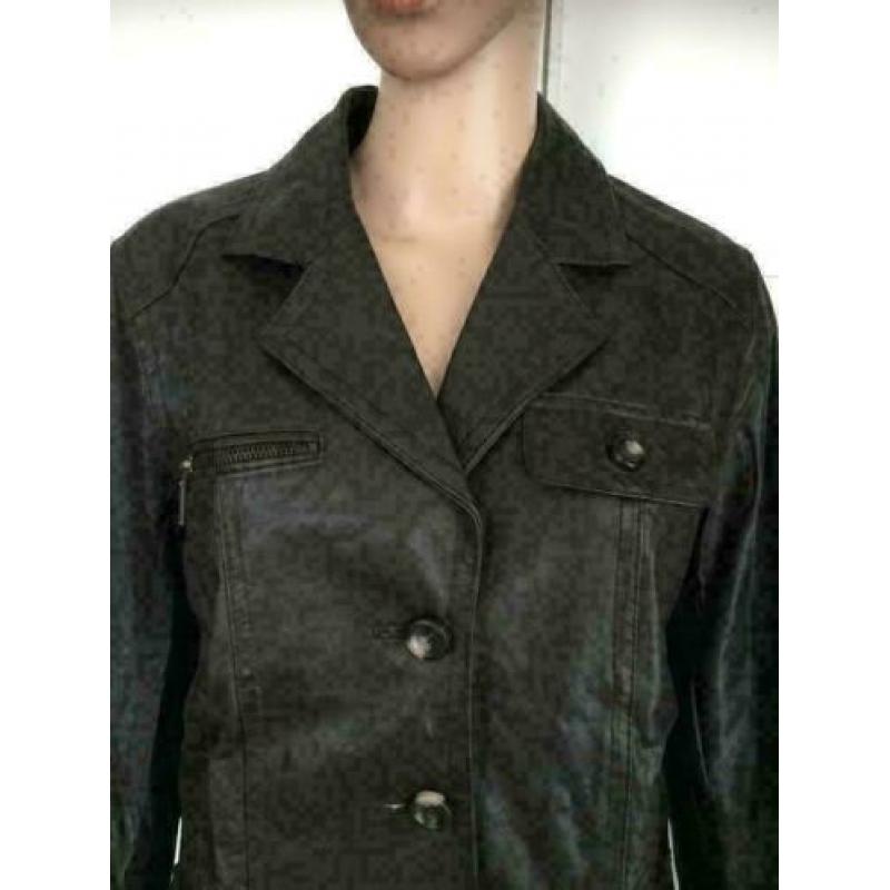 C1082 bruin echt-leren jasje blazer jas Maat L=40/42 leer