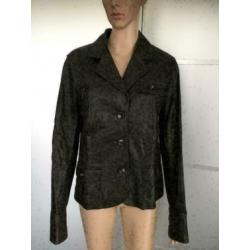 C1082 bruin echt-leren jasje blazer jas Maat L=40/42 leer