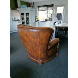 Lederen antieke fauteuil