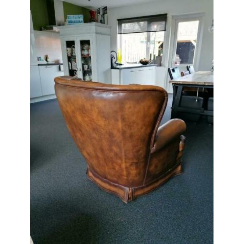 Lederen antieke fauteuil