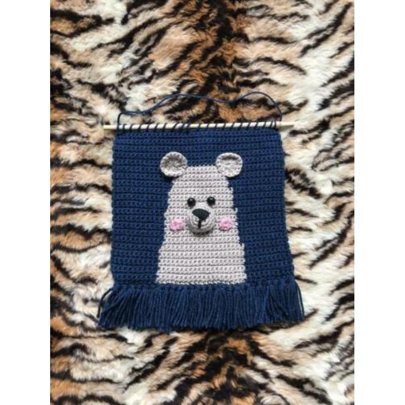 MACRAMÉ wandkleed beer handwerk NIEUW babykamer kinderkamer
