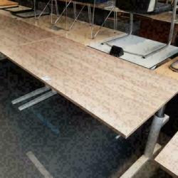 Prachtige slingerbureau's 160x80 cm met eiken blad wit frame