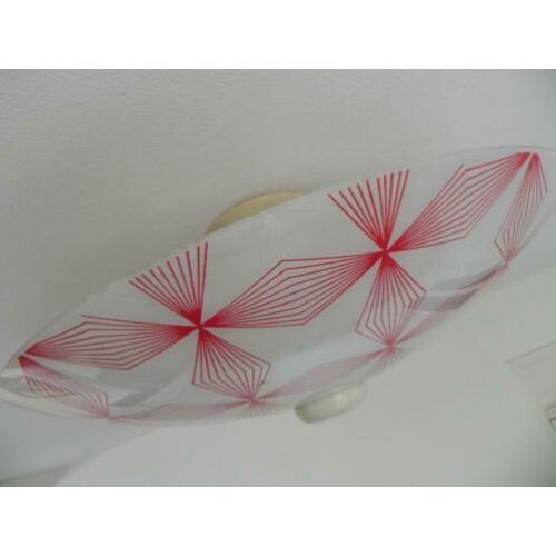 Lamp, plafondlamp, sixties plafonnière (glas)