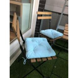 Outdoor Furniture - Table and two chairs with cushions