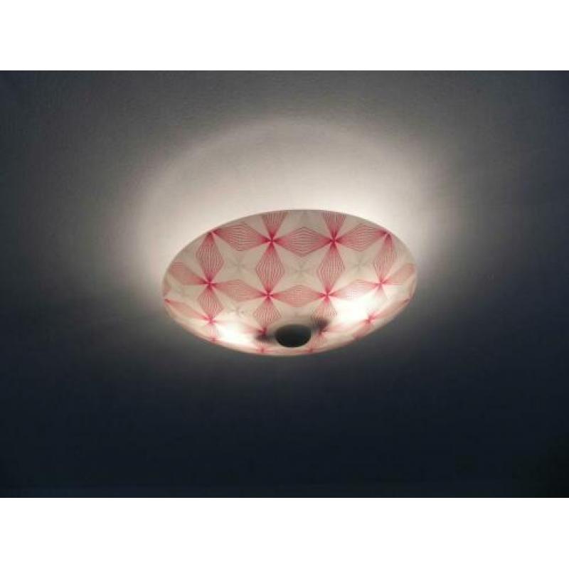 Lamp, plafondlamp, sixties plafonnière (glas)