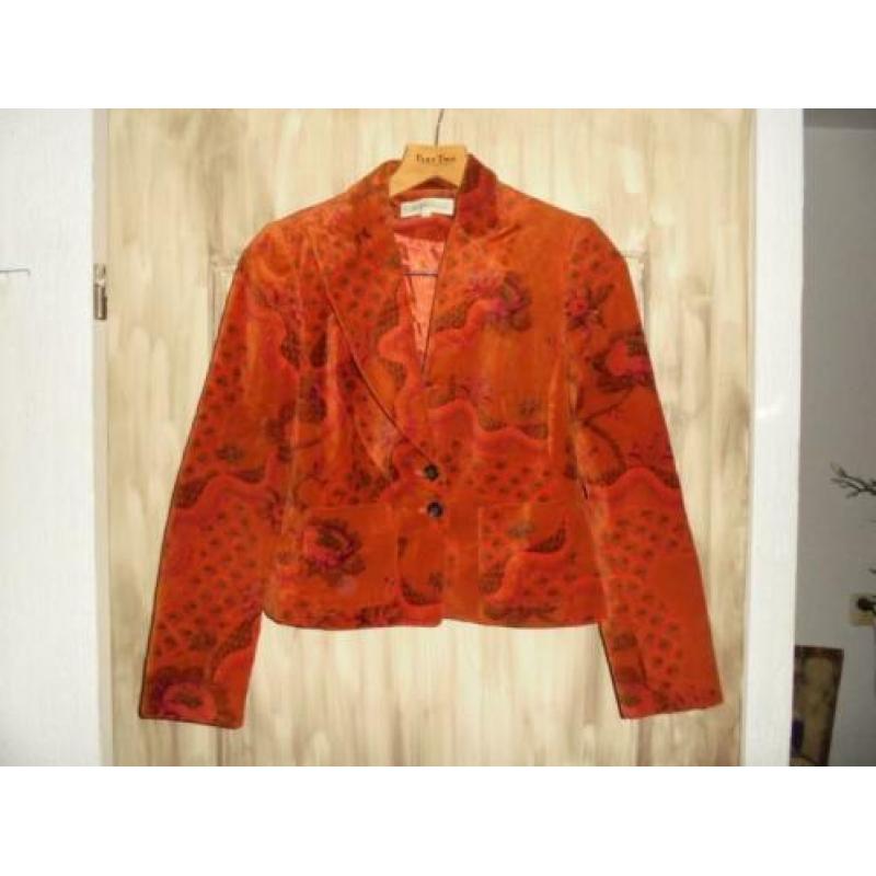 P49) bordeaux roest fluweel zacht jasje josephine & co 36