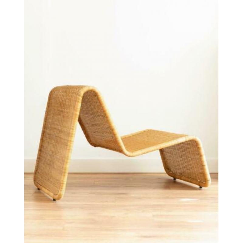Vintage rotan lounge fauteui 1970 mooie minimalistische vorm