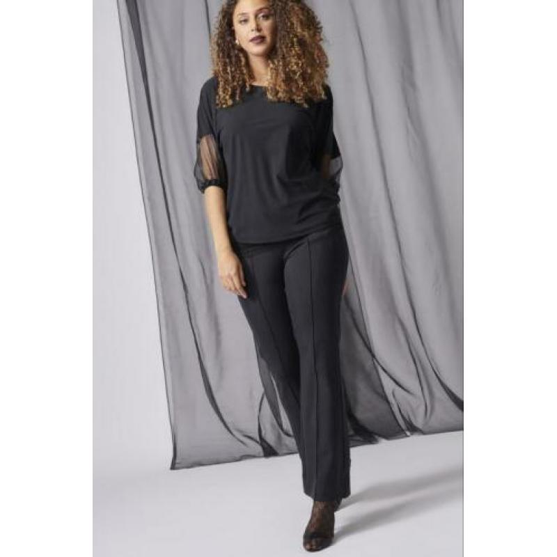 Studio Anneloes flair bonded shiny trousers zwart maat S