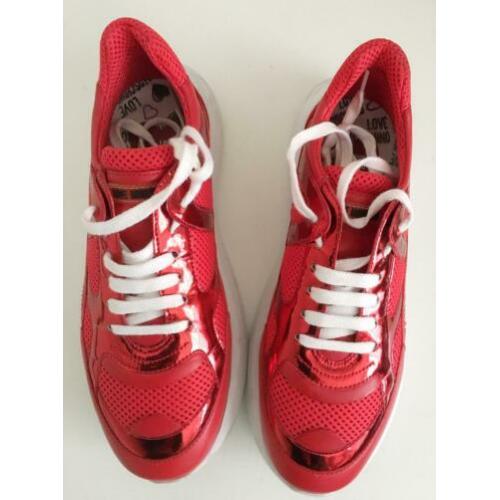 Sneakers Moschino rood met glans maat 38