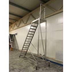 Aluminium verrijdbare magazijntrap bordes bordestrap trap