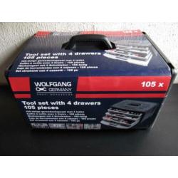 Wolfgang 105-Delig (4 laden) Gereedschaps koffer....Nieuw...