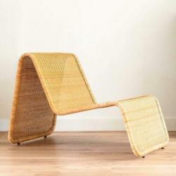 Vintage rotan lounge fauteui 1970 mooie minimalistische vorm