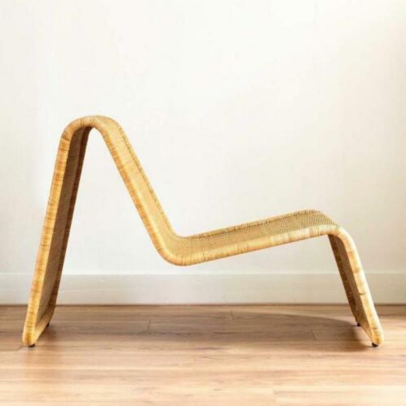 Vintage rotan lounge fauteui 1970 mooie minimalistische vorm
