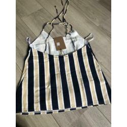 Nieuw: Saboskirt top blauw beige gestreept maat XS Zara H&M