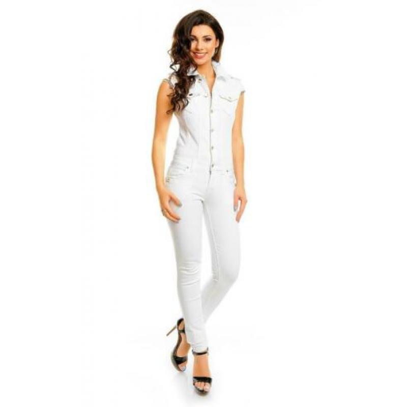 jeans denim jumpsuit wit m 38 l 40 xl 42