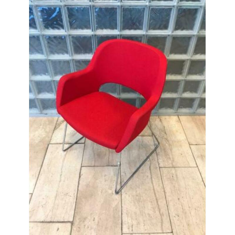 MPIU design vergaderstoelen/eetkamerstoelen, rode stof