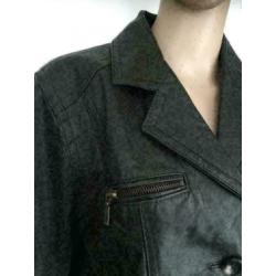 C1082 bruin echt-leren jasje blazer jas Maat L=40/42 leer