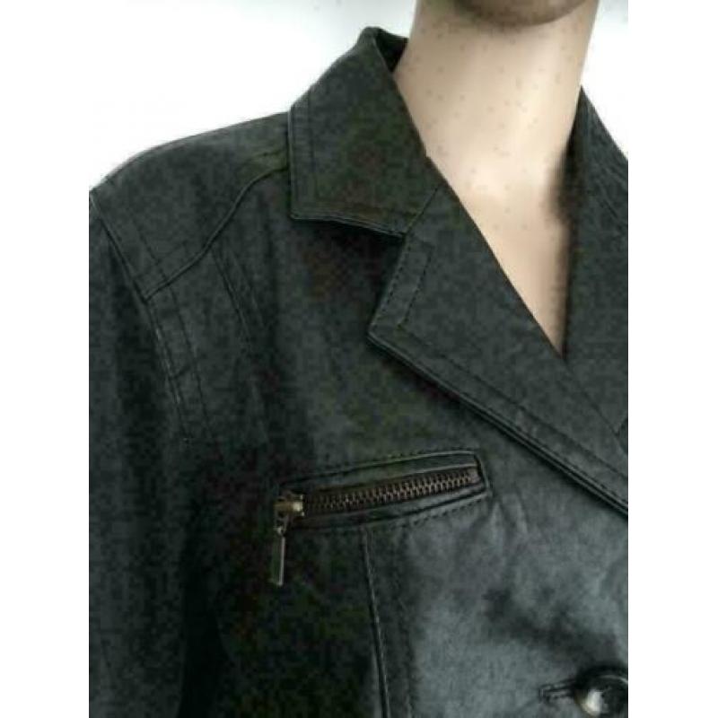 C1082 bruin echt-leren jasje blazer jas Maat L=40/42 leer