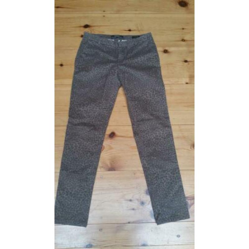 Bruine tijgerprint broek 26/30. Scotch & Soda.