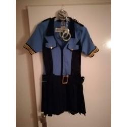 Leuk politie jurkje met 2x sets handboeien maat 36