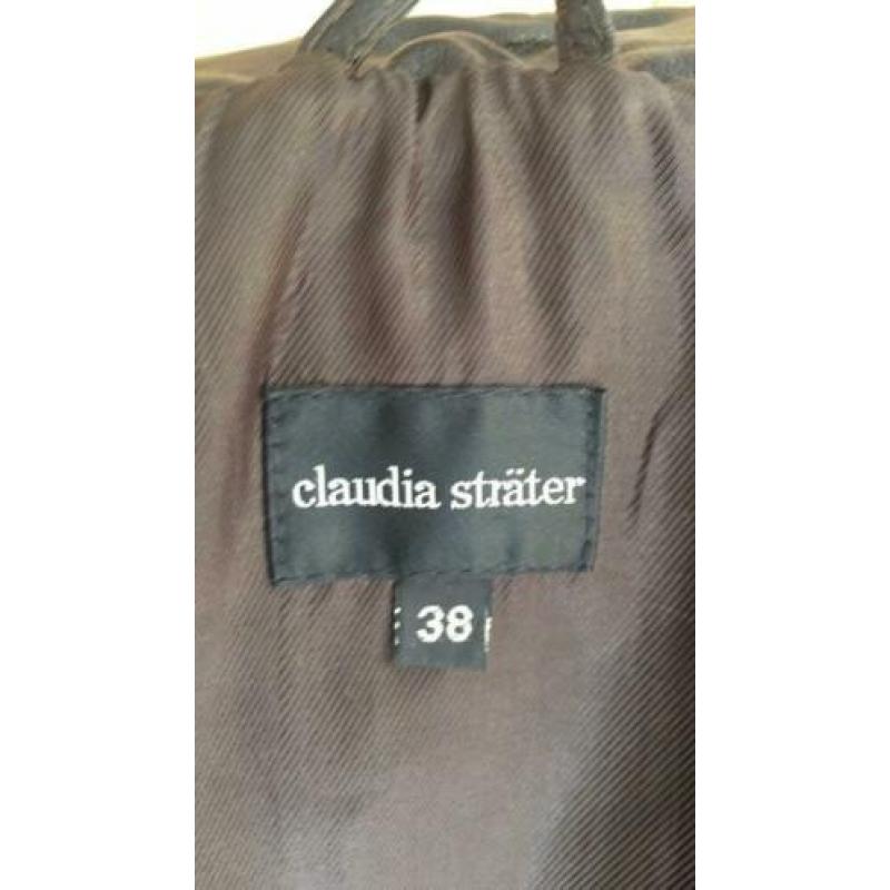 Leren jas van Claudia Strater mt 38 zgan
