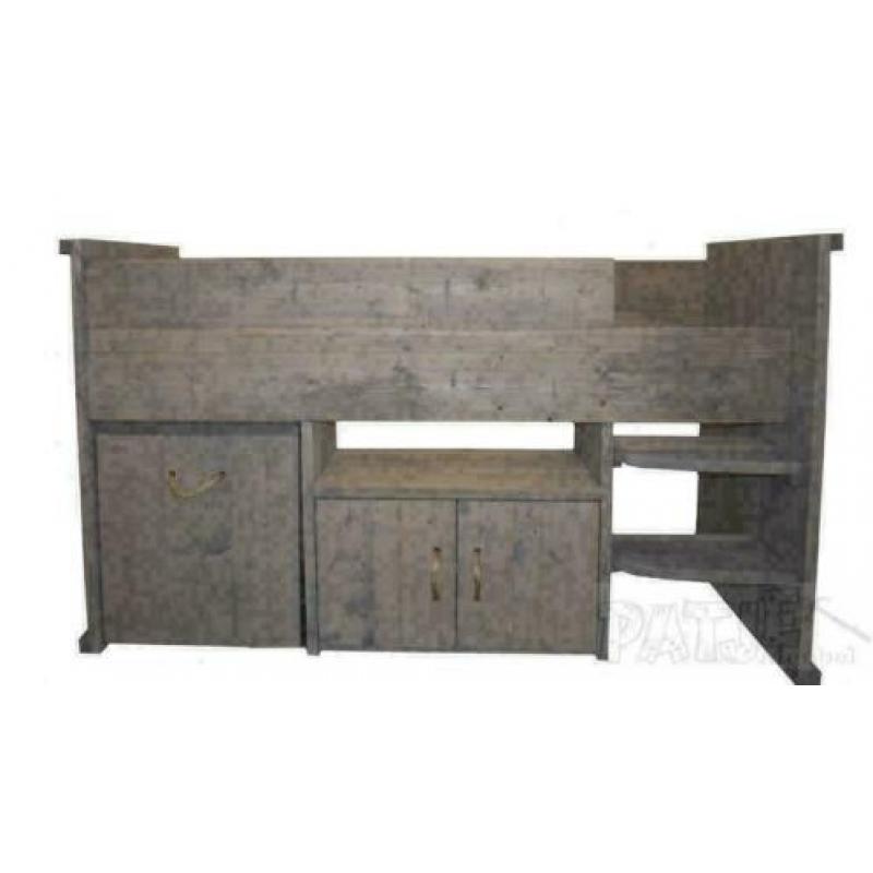 half hoogslaper met kast/lades en bureau gratis bezorgen.
