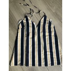 Nieuw: Saboskirt top blauw beige gestreept maat XS Zara H&M