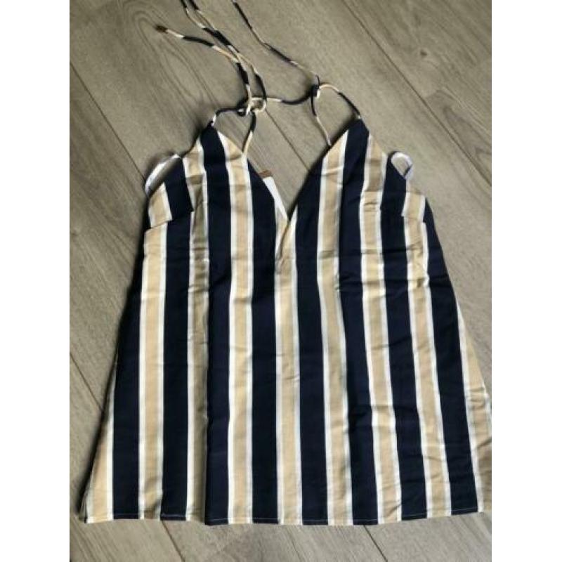 Nieuw: Saboskirt top blauw beige gestreept maat XS Zara H&M
