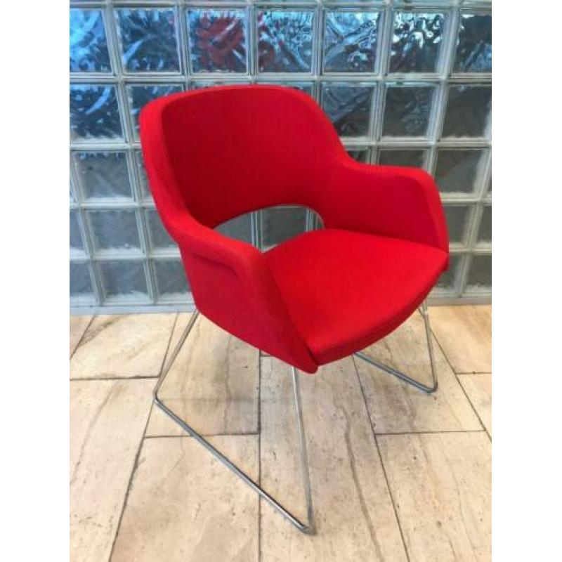 MPIU design vergaderstoelen/eetkamerstoelen, rode stof