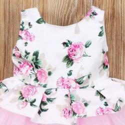 Baby jurk met rozen en tule in roze maat 74/80