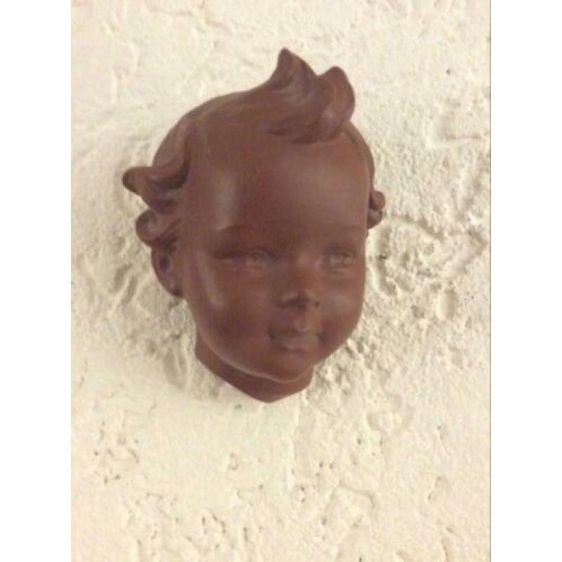 Vintage Retro Goebel Beeldje Keramiek Kinderhoofdje 1958