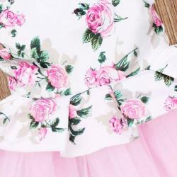 Baby jurk met rozen en tule in roze maat 74/80