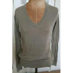 Tommy Hilfiger groene linnen trui, mt S