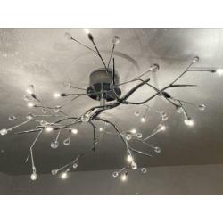 Plafondlamp met kristallen bolletjes