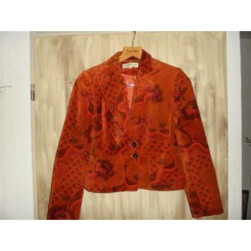 P49) bordeaux roest fluweel zacht jasje josephine & co 36