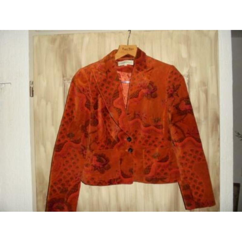 P49) bordeaux roest fluweel zacht jasje josephine & co 36