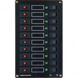 Philippi Schakelpaneel 10 delig 12V/24V
