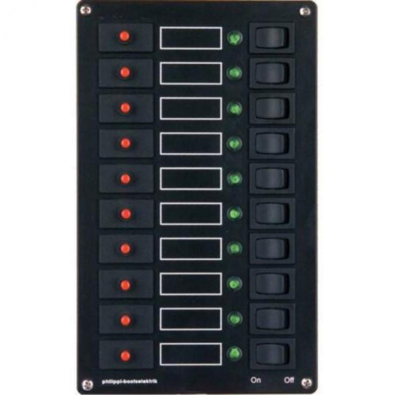 Philippi Schakelpaneel 10 delig 12V/24V