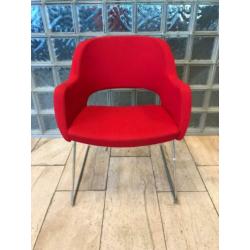 MPIU design vergaderstoelen/eetkamerstoelen, rode stof