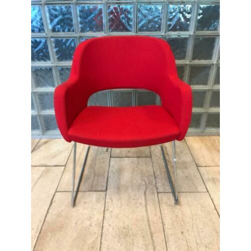 MPIU design vergaderstoelen/eetkamerstoelen, rode stof