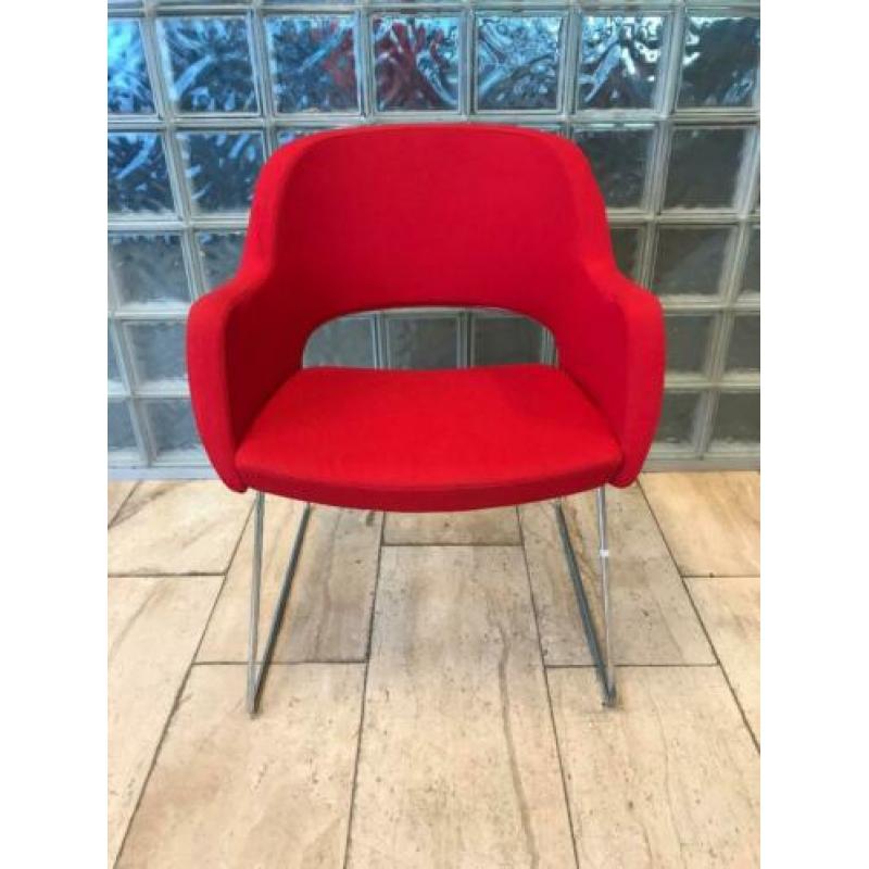 MPIU design vergaderstoelen/eetkamerstoelen, rode stof